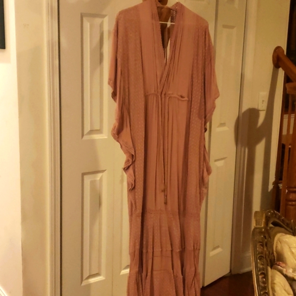 Free People Pink Tie Dress Maxi